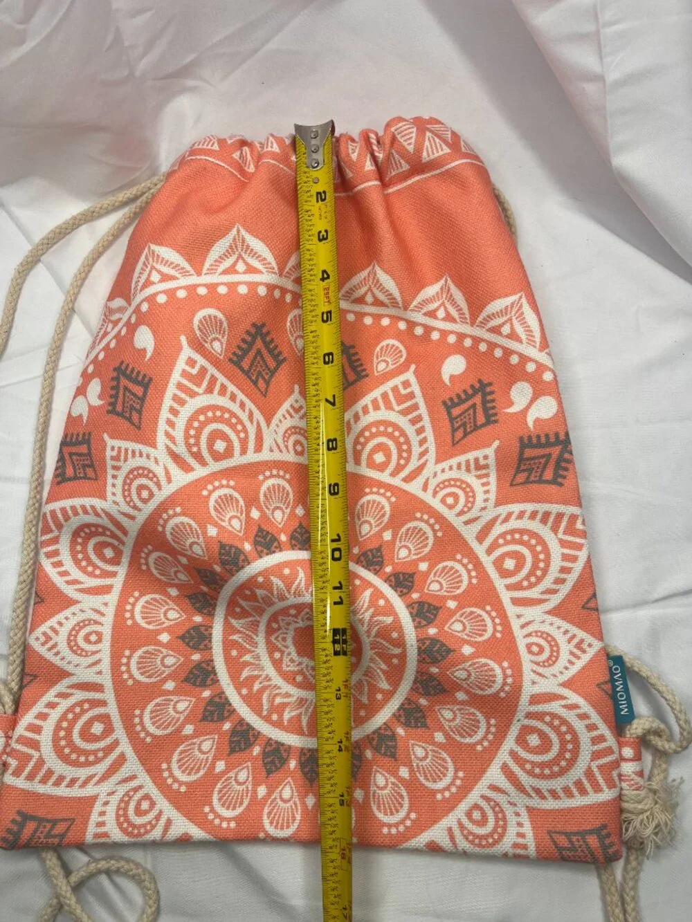 Miomao Orange Mandala Drawstring Backpack Boho Cinch Sack Bag